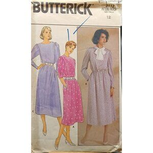 Butterick 3112 Vintage Sewing Pattern Misses Dress Size 12 Pullover Mid-Calf Len